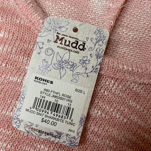 NWT Mudd Sharkbite hem sweater tunic womens large - Picture 5 of 9
